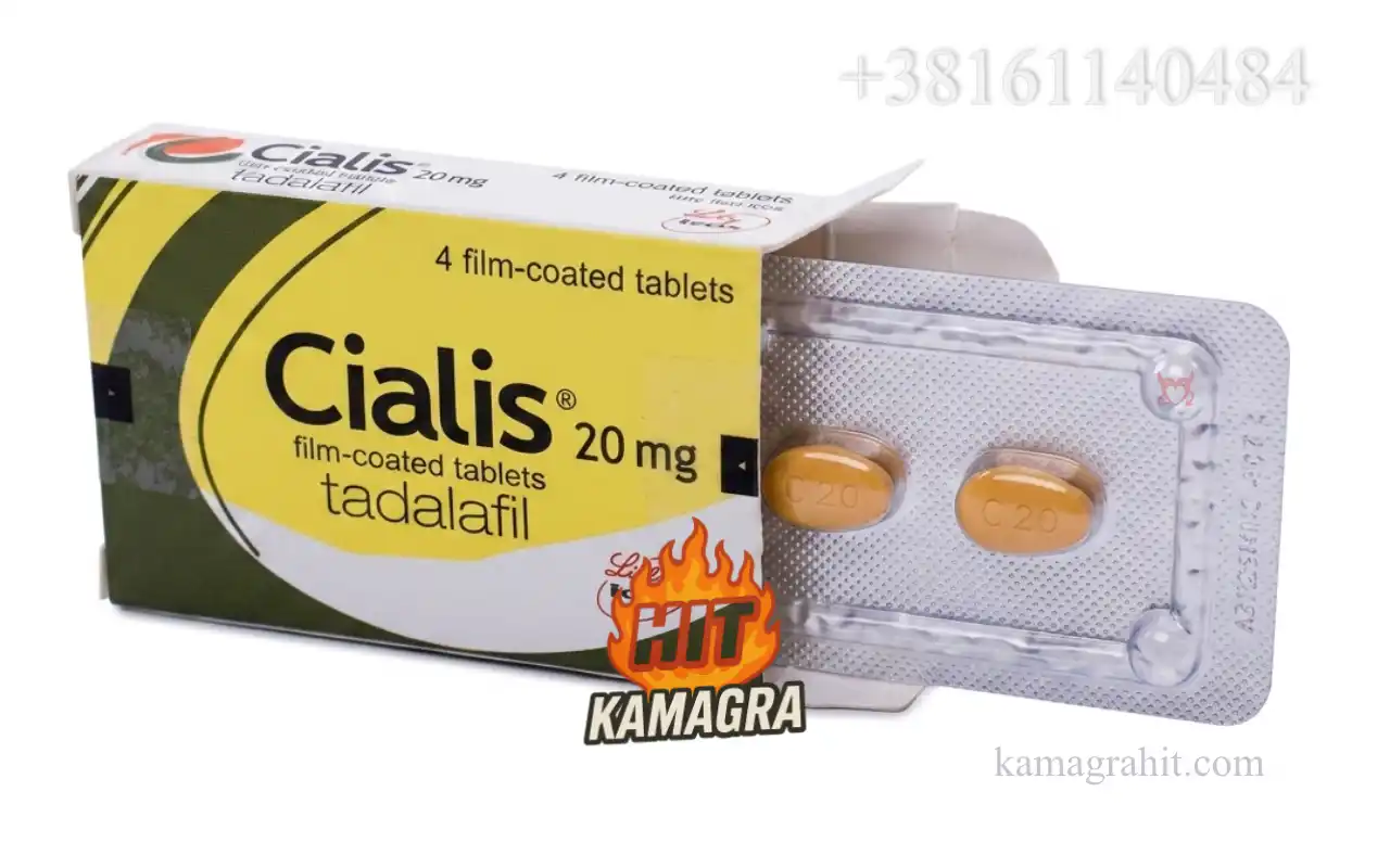 Otvorena originalna kutija Cialisa 20mg sa Tadalafil blisterom od 2 tablete