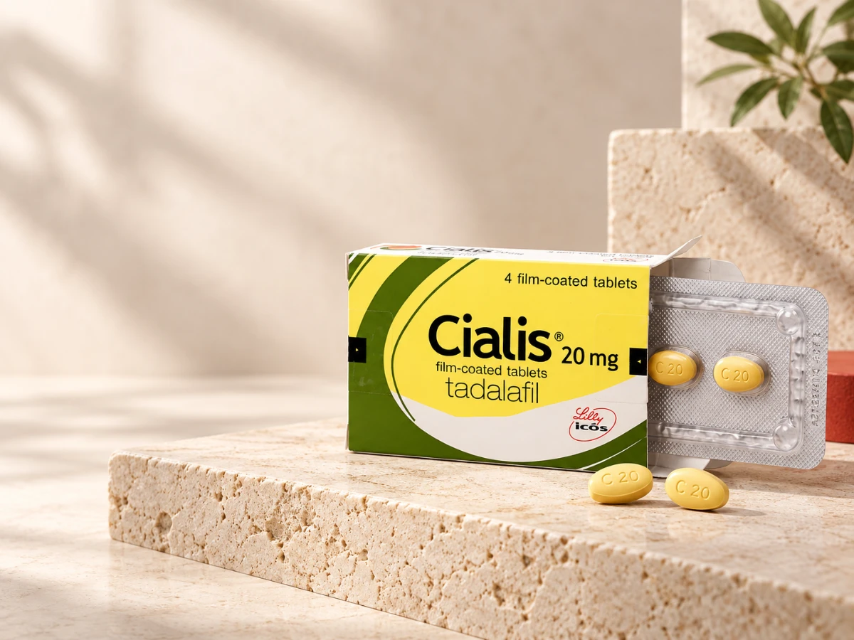 Cialis 20 mg original sa otvorenom kutijom, blisterom i tadalafil tabletama u KH Studio info sceni