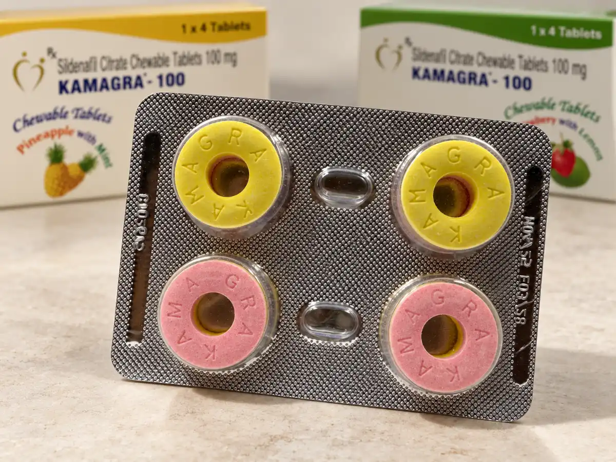 Kamagra bombone 100 mg – blister sa 4 tablete, 2 žute i 2 roze