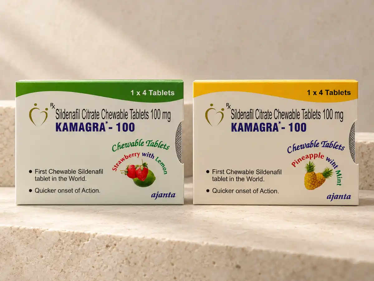 Kamagra bombone 100 mg – Strawberry with Lemon i Pineapple with Mint pakovanja
