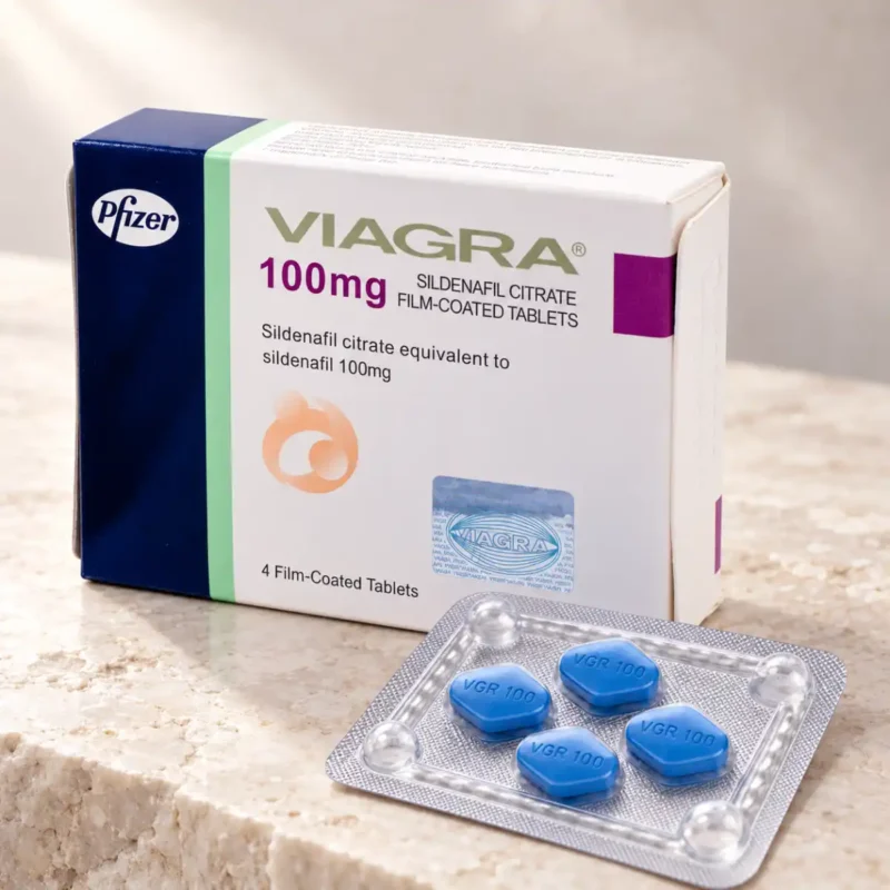 Viagra 100 mg – Pfizer kutija i blister sa 4 tablete